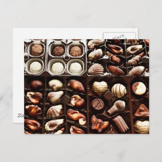 Doos met chocolade briefkaart (Voorkant / Achterkant)