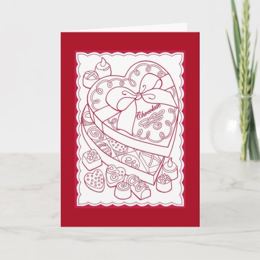 Doos met chocolade rode Valentijnsdag Feestdagen Kaart (Voorkant)