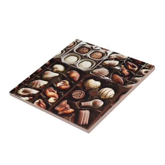 Doos met chocolade Snoep Tegeltje (Zijkant)