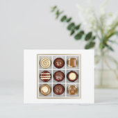 Doos met chocolade-snoepjes briefkaart (Staand voorkant)