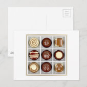 Doos met chocolade-snoepjes briefkaart (Voorkant / Achterkant)