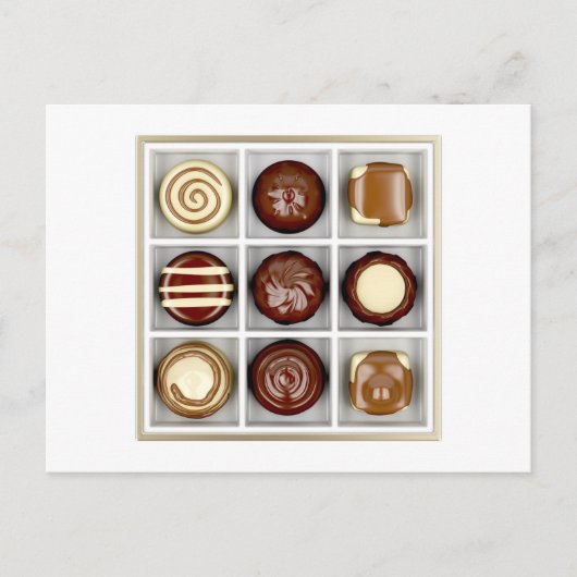 Doos met chocolade-snoepjes briefkaart (Voorkant)