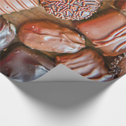 Doos met chocolade-Snoepjes Cadeaupapier (Hoek)