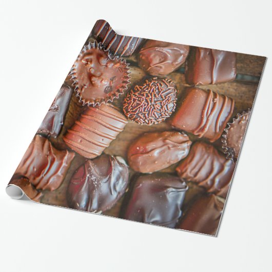 Doos met chocolade-Snoepjes Cadeaupapier (Uitgerold)