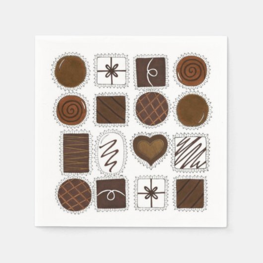Doos met chocolade Valentijnsdag Valentijn Napkin Servet (Voorkant)