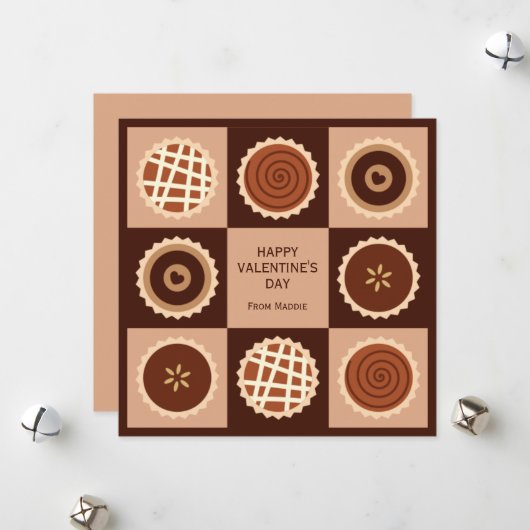 Doos met Chocolates Classroom Valentijn Feestdagenkaart (Voorkant / Achterkant in situ)