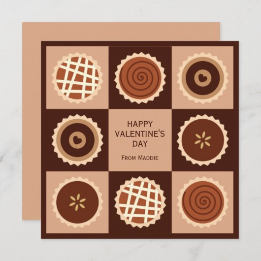 Doos met Chocolates Classroom Valentijn Feestdagenkaart (Voorkant / Achterkant)