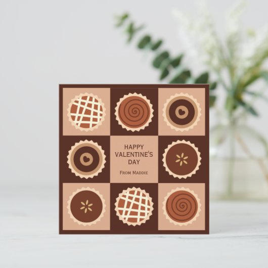 Doos met Chocolates Classroom Valentijn Feestdagenkaart (Staand voorkant)