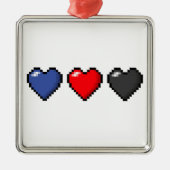 Doos met drie polyamory gepride vlagPixel Metalen Ornament (Voorkant)