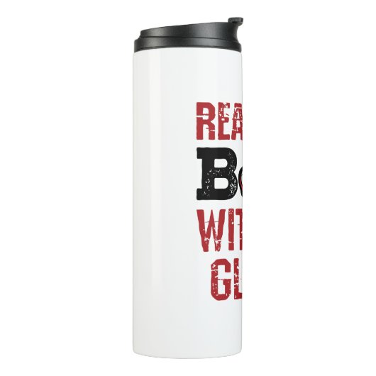 Doos met echte Mannen Doos zonder handschoenen Thermosbeker (Gedraaid links)