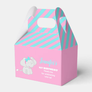 Doos met flesje met olifant bedankdoosjes
