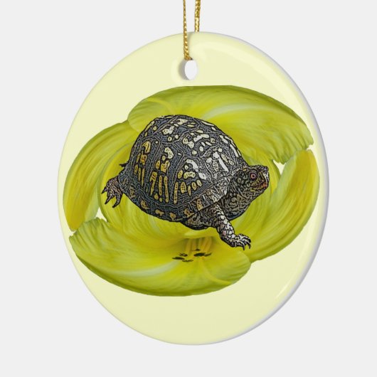 Doos met kerstversiering keramisch ornament (Links)