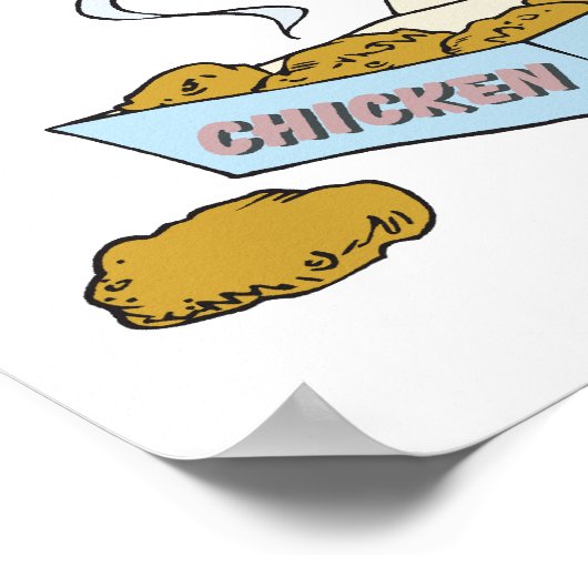 doos met kipnuggets poster (Hoek)