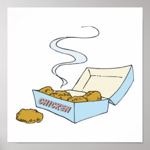 doos met kipnuggets poster