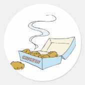 doos met kipnuggets ronde sticker (Voorkant)