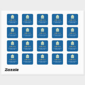 Doos met label blauw label met boeg-verfijnd cadea (Vel)