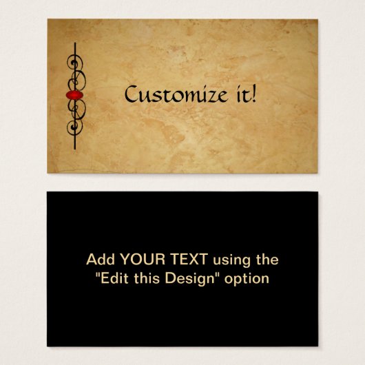 DOOS MET Leder- EN rubyprofiel Visitekaartje (Voorkant /achterkant)