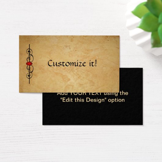 DOOS MET Leder- EN rubyprofiel Visitekaartje (Bureau)