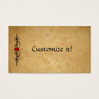 DOOS MET Leder- EN rubyprofiel Visitekaartje