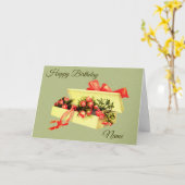 Doos met Rozen gepersonaliseerde verjaardag Kaart (Gele Bloem)