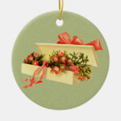 Doos met Rozen  kunstversiering Keramisch Ornament (Voorkant)