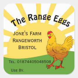 doos met scharreleieren sunrise boerderij winkel vierkante sticker