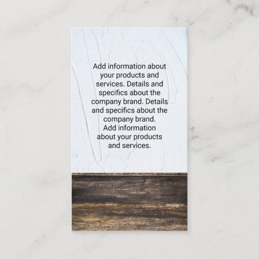 Doos met snijpad | Hout en rugzak Visitekaartje (Achterkant)