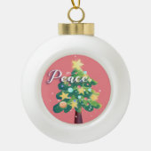 Doos met vredescapsule - kerstboomroze keramische bal ornament (Voorkant)