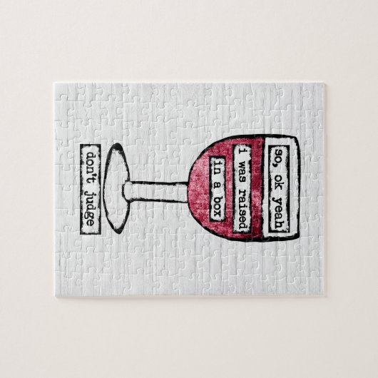 Doos met wijn Glas Glass Puzzle - Funny Wine Legpuzzel (Horizontaal)