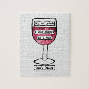 Doos met wijn Glas Glass Puzzle - Funny Wine Legpuzzel