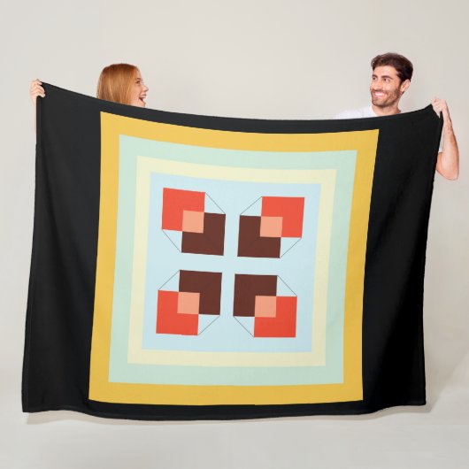 Doos textuur Modern vierkant geel licht zacht tege Fleece Deken (In situ)