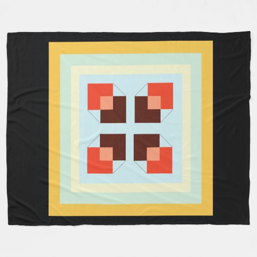 Doos textuur Modern vierkant geel licht zacht tege Fleece Deken (Voorkant (Horizontaal))