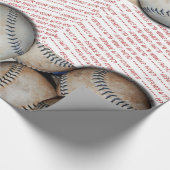 Doos van Baseballs - Voeg drie foto's Cadeaupapier (Hoek)