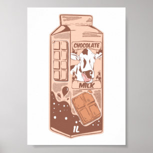 Doos van chocolademelk poster