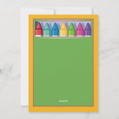 Doos van Crayons Kleuterschool Party Kaart (Achterkant)