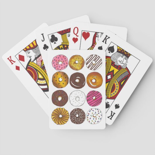 Doos van Donuts Dozen Doughnoten Donut Food Kaarte Pokerkaarten (Achterkant)