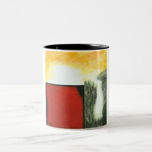 Doos van Pandora van oorspronkelijke verf Tweekleurige Koffiemok (Center)