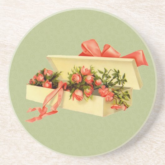 Doos van Rozen Onderzetter voor de azijnkunst (Voorkant)