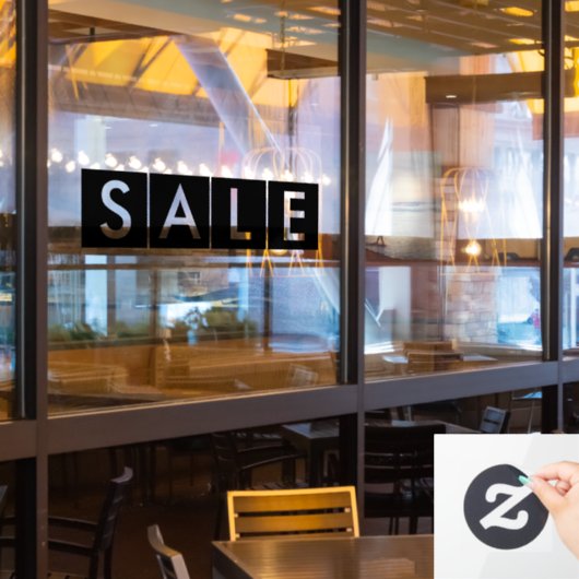 Doos Verkoop Zwart Raamsticker (Restaurant Raam)
