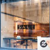 Doos Verkoop Zwart Raamsticker (Cafe Raam)