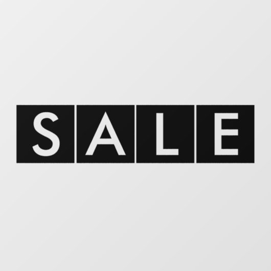 Doos Verkoop Zwart Raamsticker (Vel)