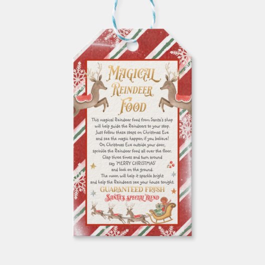 Doos voor magische rendieren met kerstmis cadeaulabel (Voorkant)