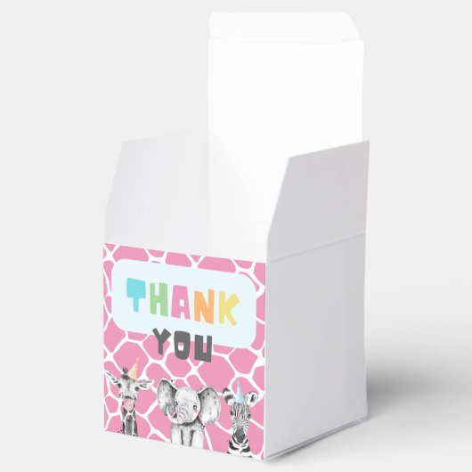 Doos voor partijdieren | Dierlijke feestdieren Bedankdoosjes (Geopend)