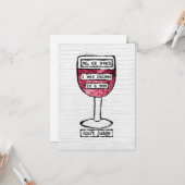 Doos Wenskaart van wijnglas - Funny Wine Kaart (Voorkant / Achterkant in situ)