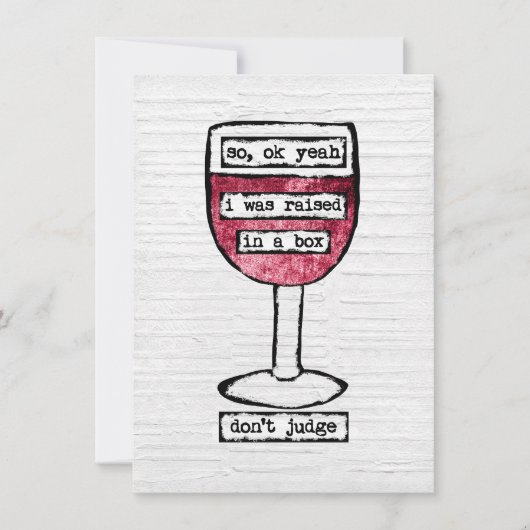 Doos Wenskaart van wijnglas - Funny Wine Kaart (Voorkant)