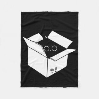 Doos Zwarte Kat Sticker Sticker Fleece Deken