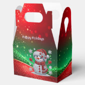 Doosje met nepsiersten sneeuwmannen als cadeautje  (Geopend)