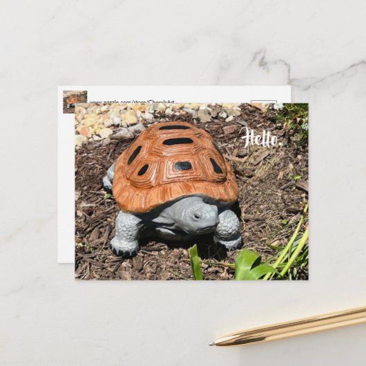 Doosschildpad, Hallo of uw tekst, Aangepaste ansic Briefkaart (Voorkant / Achterkant in situ)