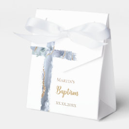 Dop stoffig blauw agaat heilig kruis bedankdoosjes