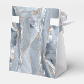 Dop stoffig blauw agaat heilig kruis bedankdoosjes (Achterkant)